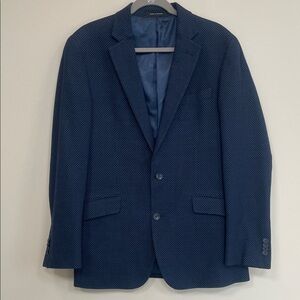 Kenneth Cole Wool‎ and Spandex Textured Dark Blue Blazer. Size 40 Long. Slim fit
